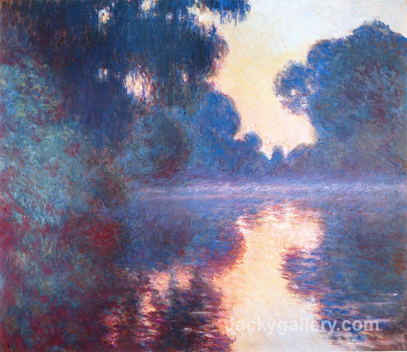 Misty Morning on the Seine in Bue by Claude Monet paintings reproduction